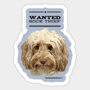 Cockapoo / Doodle Dog Sock Thief Sticker